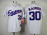 Montreal Expos #30 Raines White Pinstripe 1982 Mitchell And Ness Throwback Stitched MLB Jersey Sanguo,baseball caps,new era cap wholesale,wholesale hats